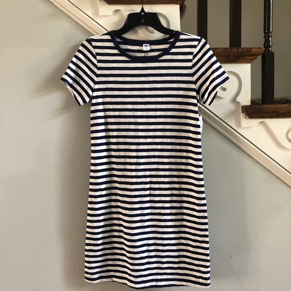 NWT Old Navy Short Sleeve Stripe Tee Shirt Dress, Size XS